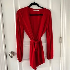 Aila blue burma romper red xs